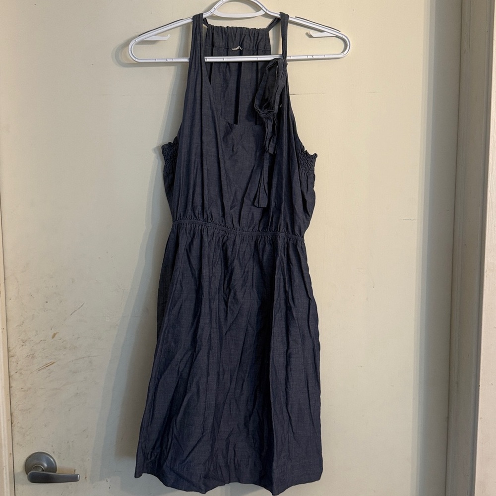 J. Crew Chambray Halter Dress with Pockets